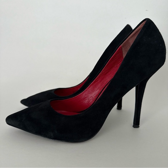Charles Jourdan Shoes - Charles Jourdan Black Suede Heels Pointed Toe Stiletto Heel
